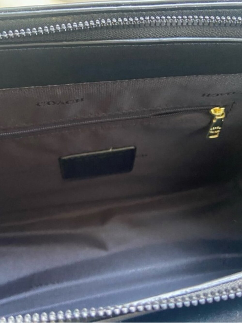 Coach Black Embossed Signature Tote with Cherry Charm - Picture 4 of 5